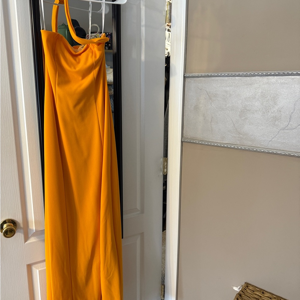 Lulu's Vibrant One-Shoulder Orange Dress - Picture 5 of 5
